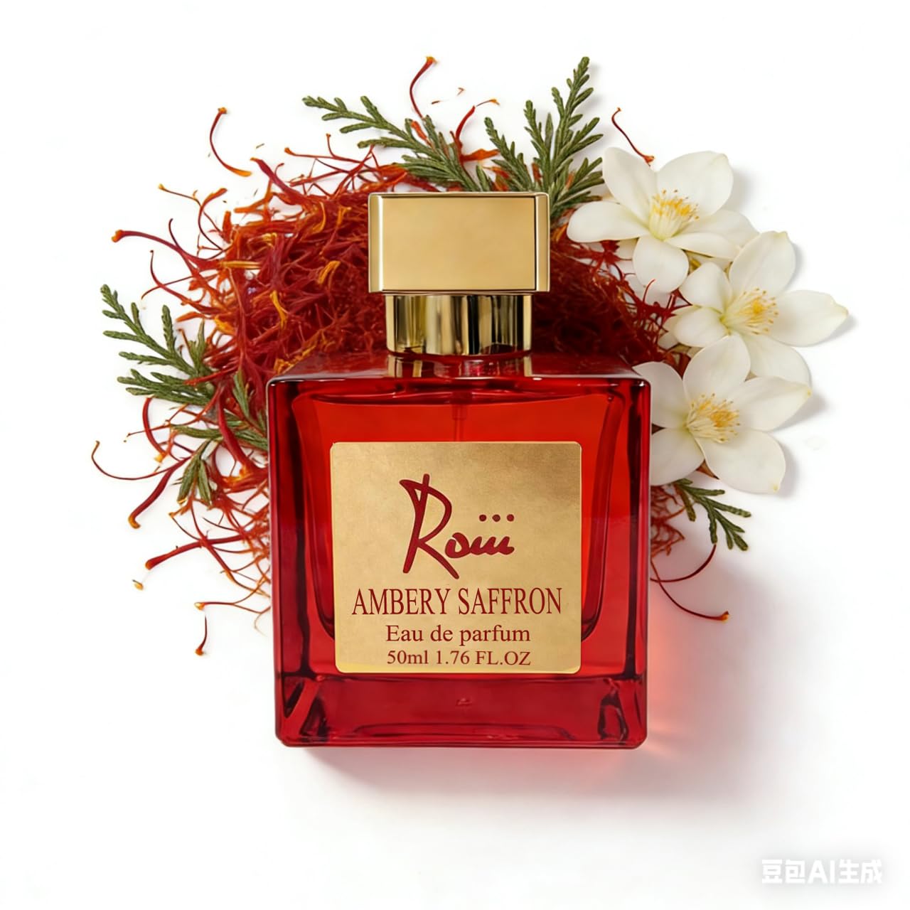 Roiii Ambery Saffron 1.7 Fl Oz (50ml) - Eau de Parfum - Inspired by B.accarat R.ouge 540 - Vegan, Women Perfume Spray