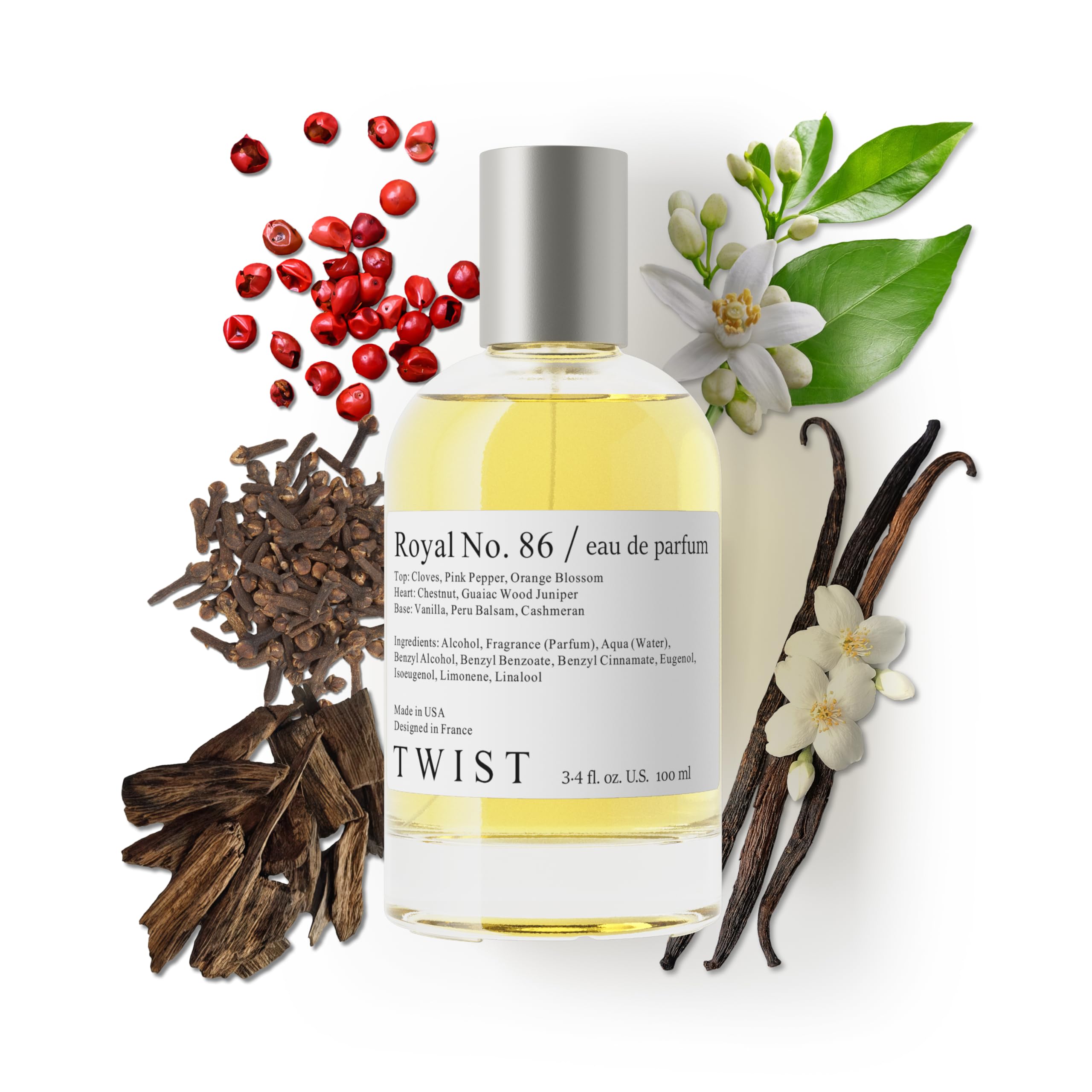 Twist - Addicted No. 3 - Eau De Parfum Inspired by Y. B.lack O.pium Long-Lasting Perfume For Women, Amber & Vanilla, Vegan, Clean Ingredients, Fragrance - Spray 100 ml | 3.4 fl. oz.