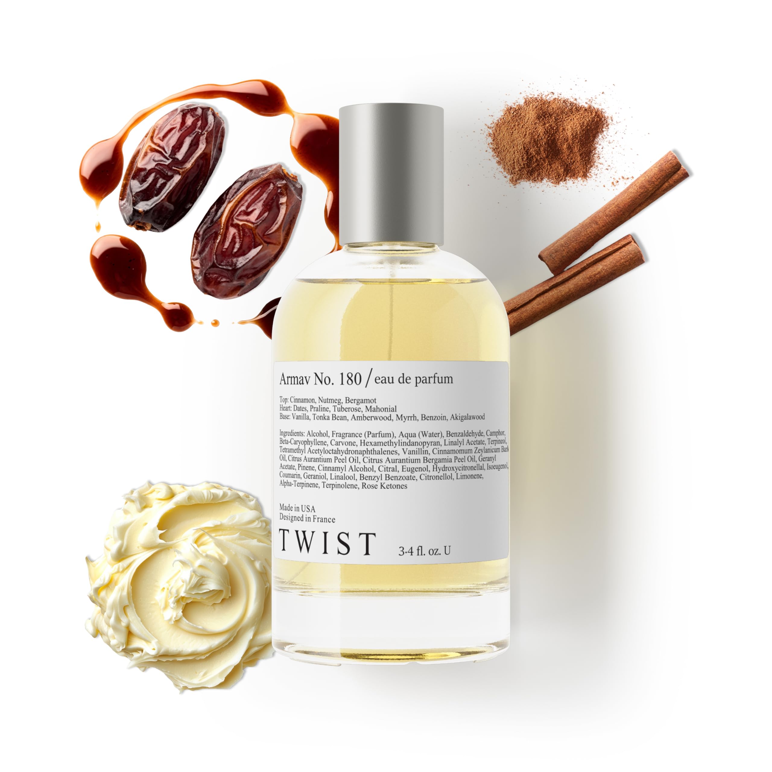 Twist - Addicted No. 3 - Eau De Parfum Inspired by Y. B.lack O.pium Long-Lasting Perfume For Women, Amber & Vanilla, Vegan, Clean Ingredients, Fragrance - Spray 100 ml | 3.4 fl. oz.