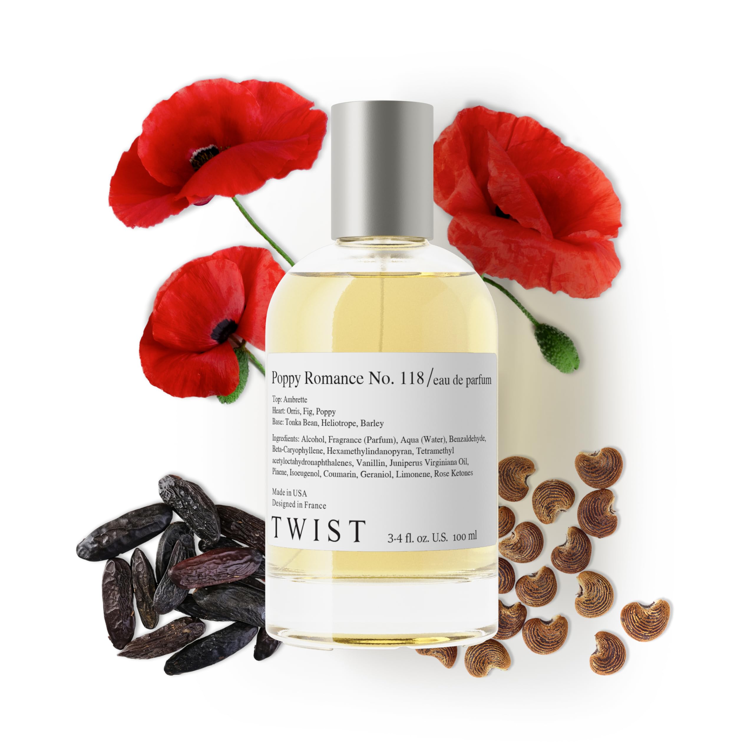 Twist - Addicted No. 3 - Eau De Parfum Inspired by Y. B.lack O.pium Long-Lasting Perfume For Women, Amber & Vanilla, Vegan, Clean Ingredients, Fragrance - Spray 100 ml | 3.4 fl. oz.