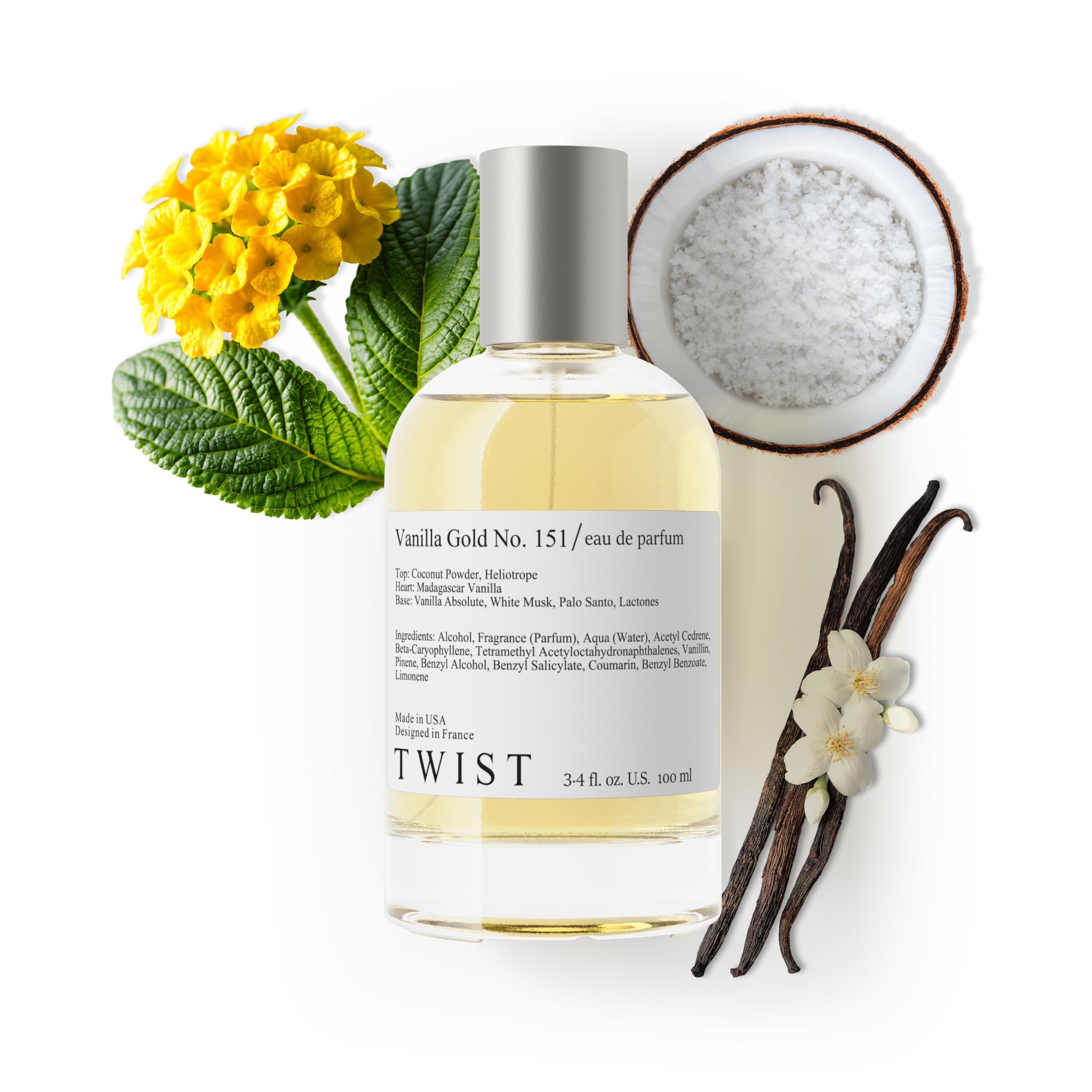 Twist - Addicted No. 3 - Eau De Parfum Inspired by Y. B.lack O.pium Long-Lasting Perfume For Women, Amber & Vanilla, Vegan, Clean Ingredients, Fragrance - Spray 100 ml | 3.4 fl. oz.