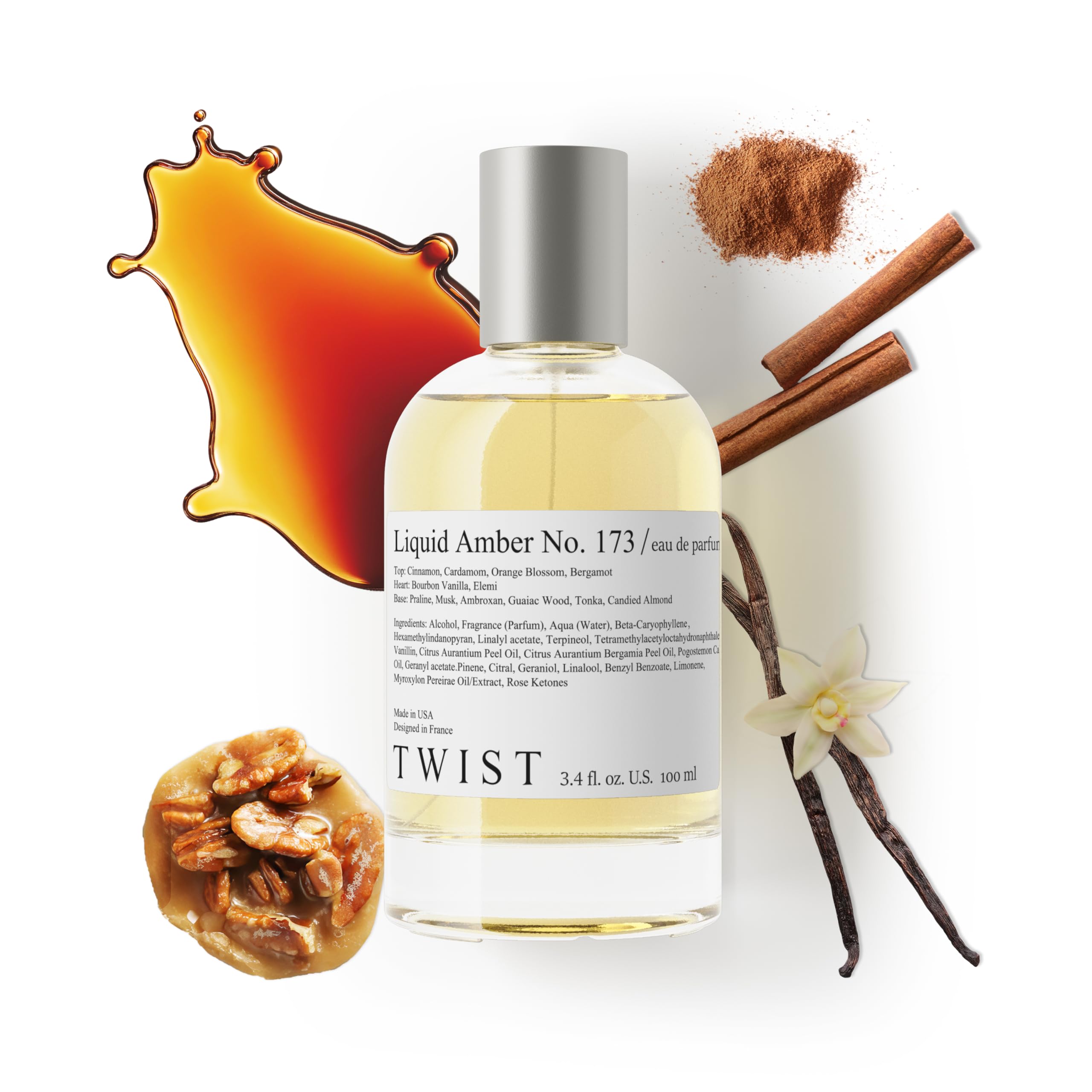 Twist - Addicted No. 3 - Eau De Parfum Inspired by Y. B.lack O.pium Long-Lasting Perfume For Women, Amber & Vanilla, Vegan, Clean Ingredients, Fragrance - Spray 100 ml | 3.4 fl. oz.